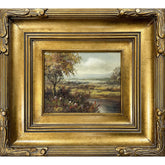 Oil on Canvas Landscape on the River Decorative Painting