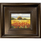 Oil on Canvas Landscape Poppy Field Decorative Painting.