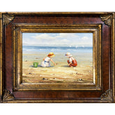 Rio Oil on Canvas Children on the Beach Decorative Painting
