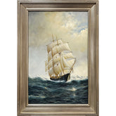 Oil on Canvas Boat At Sea Decorative Painting