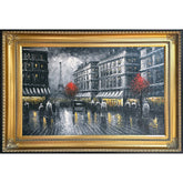 Oil on Canvas Night Street in Paris Decorative Painting