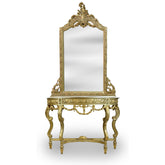 Mirror and Table Set Gold Leaf