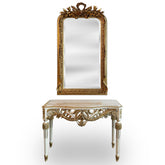 Mirror and Table Set Gold Leaf