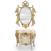 Mirror and Table Set Gold Leaf