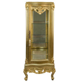 Antique Finish Vitrine 1 Door Gold Leaf
