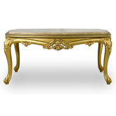 Antique Finish Coffee Table with Marble Top