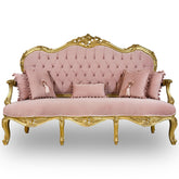 Antique Finish 6 Piece Openarm Sofa Set Gold Leaf