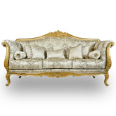 Antique Finish 4 Piece Sofa Set Gold Leaf