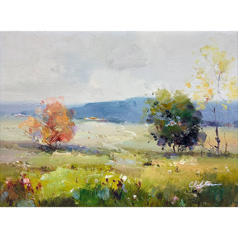 Clifton Oil on Canvas Landscape with Trees Decorative Painting