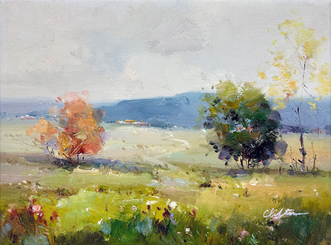 Clifton Oil on Canvas Landscape with Trees Decorative Painting