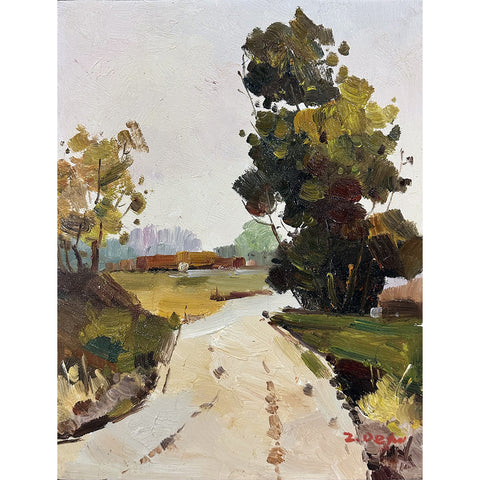 Oil on Canvas Path in the Landscape Decorative Painting