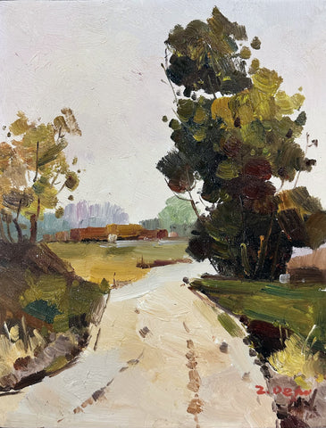 Oil on Canvas Path in the Landscape Decorative Painting
