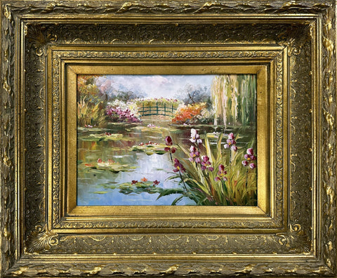 Oil on Canvas Garden Pond Landscape Decorative Painting