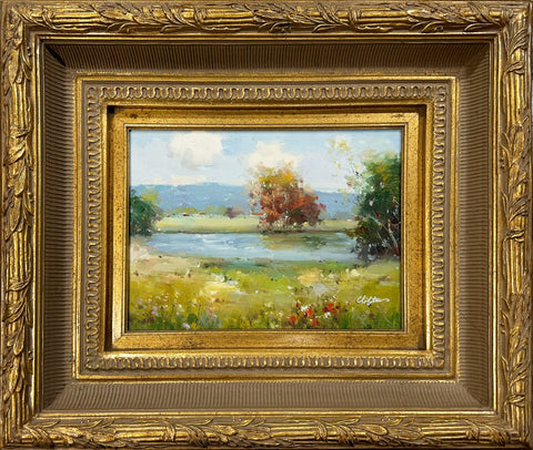 Clifton Oil on Canvas Landscape with Trees Decorative Painting