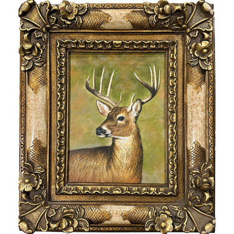 Oil on Canvas Deer Portrait Decorative Painting