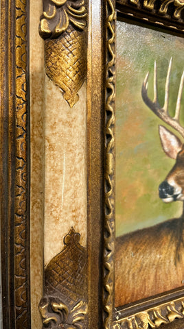 Oil on Canvas Deer Portrait Decorative Painting