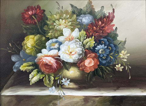 Oil on Canvas Floral Still Life Decorative Painting