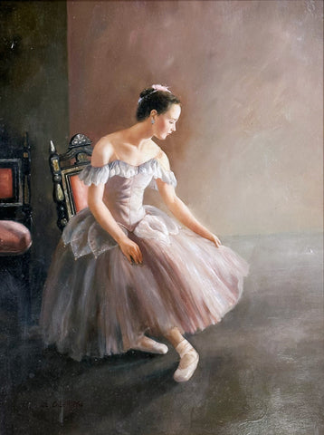 Oil on Board Ballerina Decorative Painting