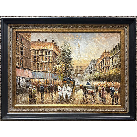 Oil on Canvas Classic Paris Street Decorative Painting