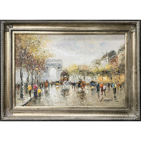 Oil on Canvas European Landscape Decorative Painting