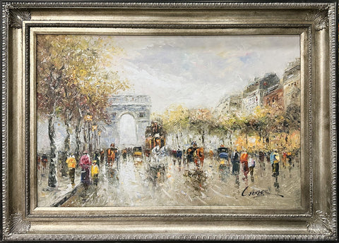 Oil on Canvas European Landscape Decorative Painting