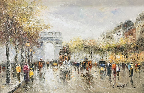Oil on Canvas European Landscape Decorative Painting