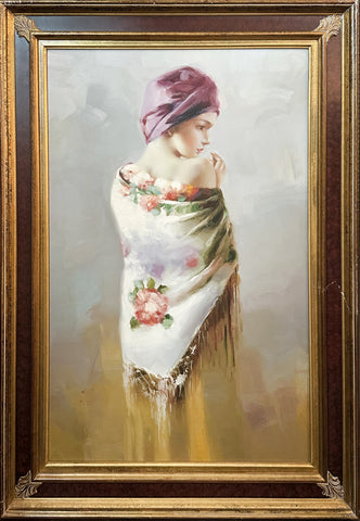 Oil on Canvas Reflections After Pino Daeni Decorative Painting