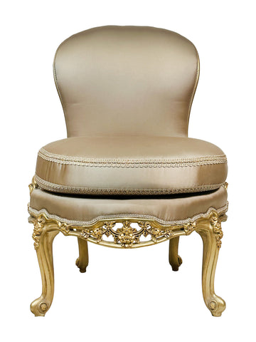 Antique Finish Accent Chair Gold Leaf