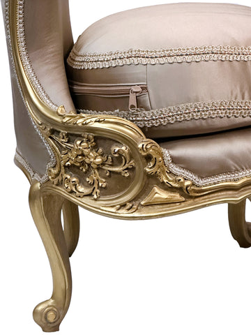 Antique Finish Accent Chair Gold Leaf