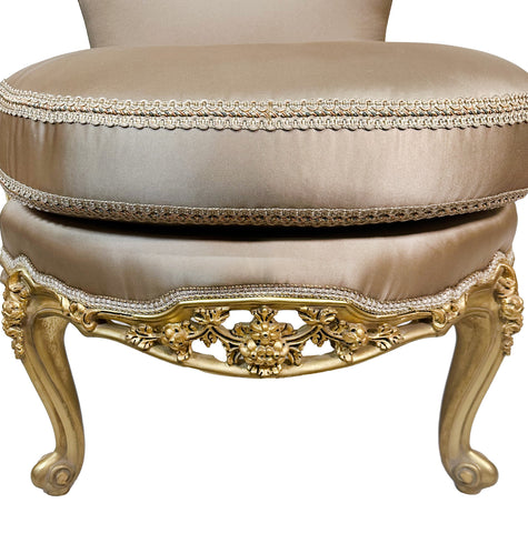 Antique Finish Accent Chair Gold Leaf