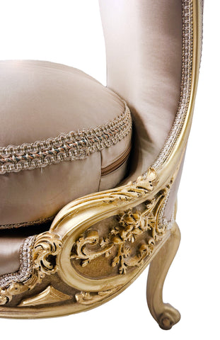 Antique Finish Accent Chair Gold Leaf