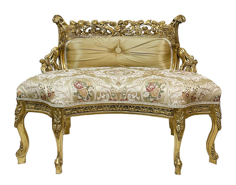 Antique Finish Settee Gold Leaf