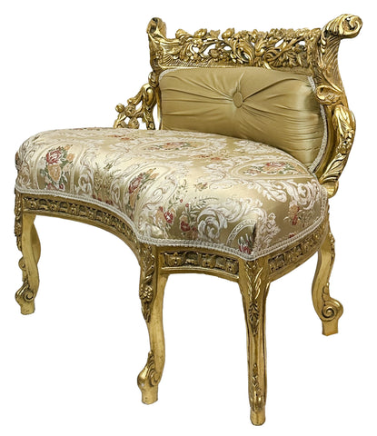 Antique Finish Settee Gold Leaf