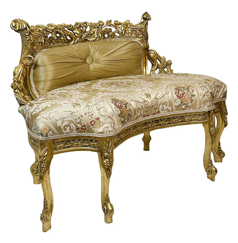 Antique Finish Settee Gold Leaf