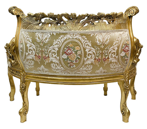 Antique Finish Settee Gold Leaf