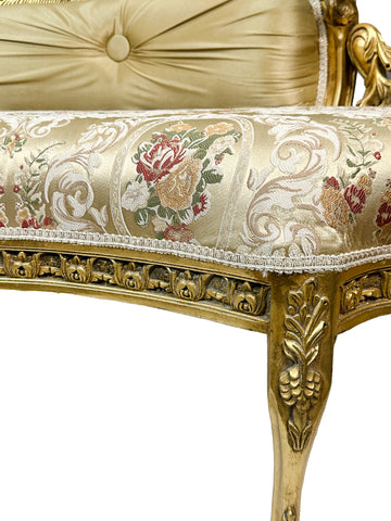 Antique Finish Settee Gold Leaf
