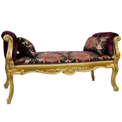 Antique Finish Long Bench Gold Leaf