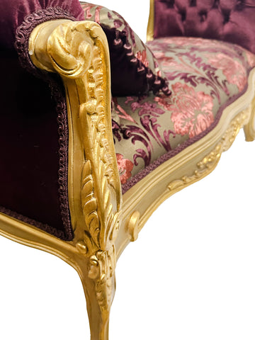 Antique Finish Long Bench Gold Leaf