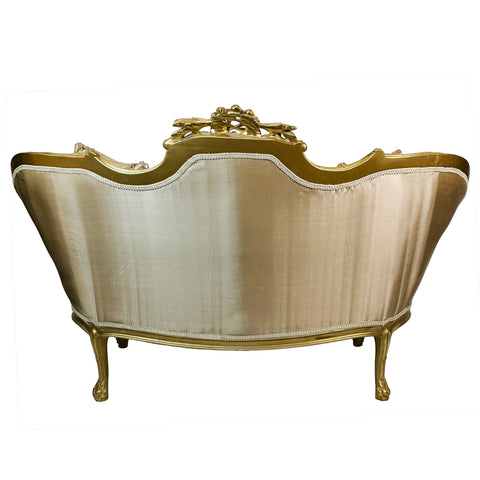 Antique Finish Two Seater Settee Gold Leaf