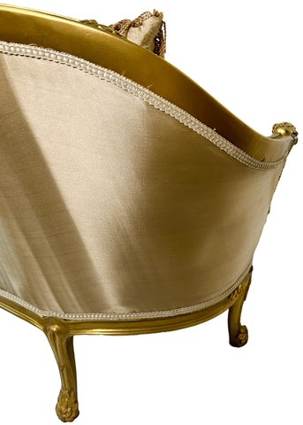Antique Finish Two Seater Settee Gold Leaf