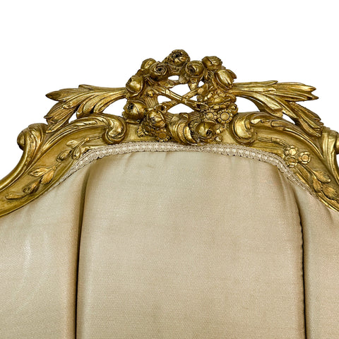 Antique Finish Two Seater Settee Gold Leaf