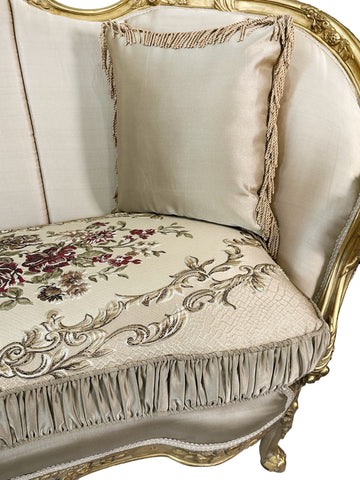 Antique Finish Two Seater Settee Gold Leaf