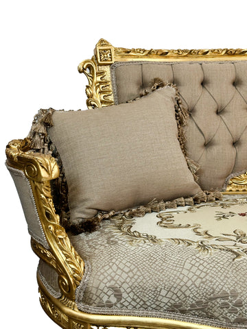 Antique Finish Two Seater Settee Gold Leaf