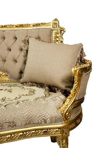 Antique Finish Two Seater Settee Gold Leaf