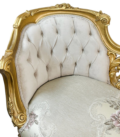 Antique Finish Settee Gold Leaf