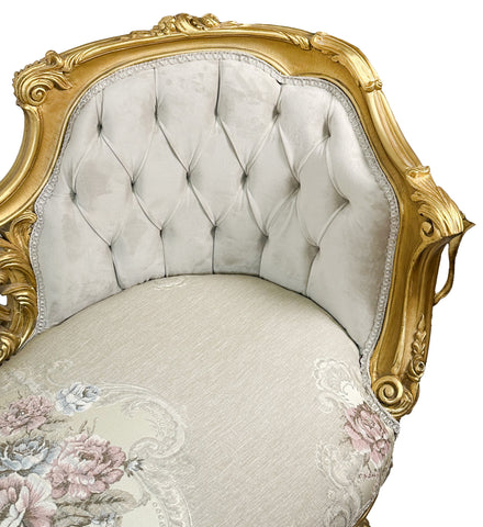 Antique Finish Settee Gold Leaf