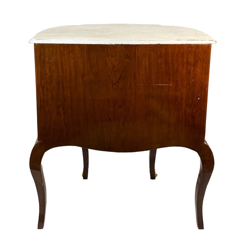 Drawer Console 4 legs with Marble Top Inlay Finish with Brass