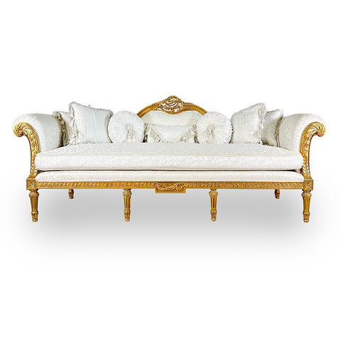 Antique Finish Sofa Set 6 Piece Gold Leaf