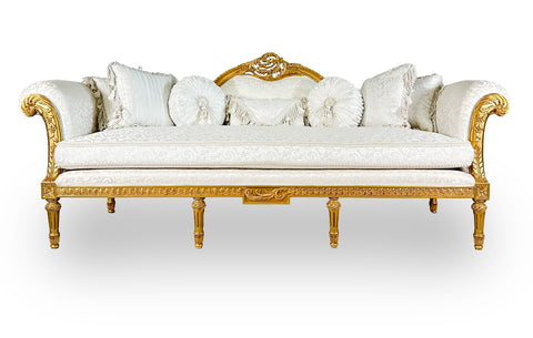 Antique Finish Sofa Set 6 Piece Gold Leaf