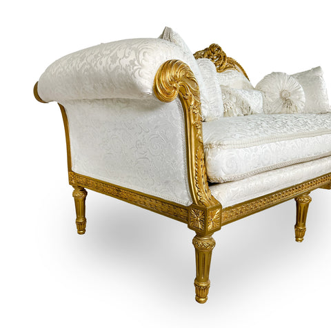 Antique Finish Sofa Set 6 Piece Gold Leaf